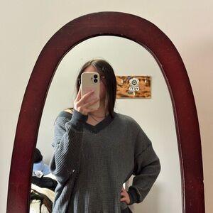 American Eagle Outfitters Off-the-Shoulder Gray Sweater